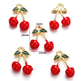 5pcs 20style Red Black Cherry Acrylic Stereo Oil Enamel DIY Charms for Bag Earring Necklace Jewelry Making Handmade Pendant W428