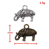 10pcs 17x13mm 2 Colors Antique Bronze Color Antique Silver Color Small Elephant Thai Elephant Charms For Jewelry Making