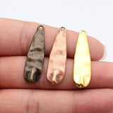 10pcs 36x11mm 3 Colors Antique Bronze Color Antique Copper Color Antique Gold Color Hammered Teardrop Pendant