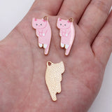 10pcs 30x14mm 4 Colors Cute Cat Charms For DIY Jewelry Making