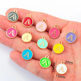 YuenZ  A-Z KC gold color letter DIY accessories enamel alphabet charms alloy small pendant for bracelet 15*13mm W85