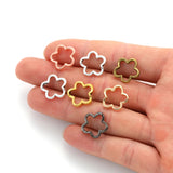 20pcs Two Hole Flower Frame Beads Spacer Connectors Diy Necklace Bracelet Earrings Pendants Jewelry Making Accessories 15*15mm