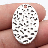 5pcs 30x20mm 4 Colors Hammered Oval Charms For DIY Jewelry Making