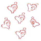 30pcs 7 Colors heart shaped Charm for Necklace Keyring Pendant DIY Handmade Jewelry Accessories 14*15mm A145