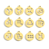 5pcs Stainless Steel 12 constellation charm DIY Jewelry Charms for Necklace Making Pendant Never Fade 15*17mm L409