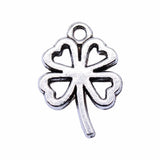 20pcs 18x13mm 2 Colors Antique Bronze Color Antique Silver Color Four Leaf Clover Charms For DIY Jewelry Making