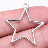 20pcs 30x27mm 5 Colors Hollow Star Charms For DIY Jewelry Making