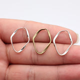 20pcs 25x18mm 3 Colors Opening Twisted Geometric Irregular Elliptical Circle Charms