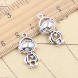 Colgantes de plata tibetana para fabricación de joyas, 10 piezas, corazón, Robot, 22x12x6mm, fabricación de joyas antiguas, artesanía hecha a mano