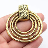1pcs 67x63mm 5 Colors Multi-Layered Hammered Circular Pendant For DIY Jewelry Making