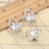 10 Uds. De dijes de tetera 3D, tetera de 18x14x12mm, colgantes de Color plata antigua, fabricación de joyería tibetana hecha a mano DIY