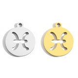 5pcs Stainless Steel 12 constellation charm DIY Jewelry Charms for Necklace Making Pendant Never Fade 15*17mm L409