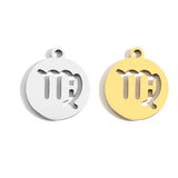5pcs Stainless Steel 12 constellation charm DIY Jewelry Charms for Necklace Making Pendant Never Fade 15*17mm L409