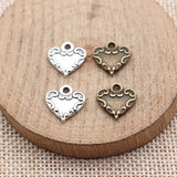 20pcs 13x13mm 2 Colors Antique Bronze Color Antique Silver Color Heart Charms For DIY Jewelry Making