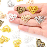 15pcs 5Color Double hole heart shaped Charm for Bracelet Necklace earring Pendant  DIY Handmade Jewelry Accessories 27*19mm A128