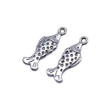 10pcs 25x9mm 2 Colors Antique Bronze Color Antique Silver Color Fish Charms For DIY Jewelry Making