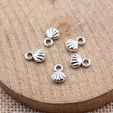 40pcs 8.2x5.7mm 2 Colors Antique Bronze Color Antique Silver Color Shell Charms For DIY Jewelry Making