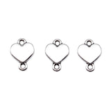 20 conectores de corazón de plata antigua de 9 x 12 mm para hacer joyas hechas a mano.