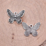 20pcs 13x18mm 2 Colors Antique Bronze Color Antique Silver Color Butterfly Charms For DIY Jewelry Making