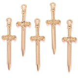 10PCS 6 colors Mixed Alloy Charms Knight Sword Knife Gun Weapons Pendant For DIY Handmade Jewelry Material 10*34mm M98