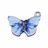 10pcs 19x15mm Rhodium Color Butterfly Charms For DIY Jewelry Making