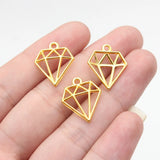 20pcs 20x16mm 3 Colors Antique Bronze Color Antique Silver Color Gold Color Hollow Crystal-Shaped Charms