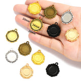 10pcs round Necklace Charm DIY Setting Cabochon Cameo Base Tray Bezel Blank Fit 14mm Cabochons Jewelry Making C96