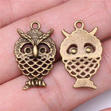 20pcs 24x15mm 2 Colors Antique Bronze Color Antique Silver Color Owl Charms For DIY Jewelry Making