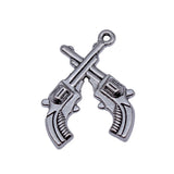10pcs 31x23mm 2 Colors Antique Bronze Color Antique Silver Color Double Gun Charms For DIY Jewelry Making