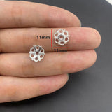20-40pcs silver Alloy Flower Holder Partition Bead Cap Bead Holder Cap DIY Step Shaking Hairpin Hairpin Crown Accessories V149