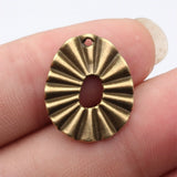 20pcs 22x18mm Hollowed-Out Pleated Egg-Shaped Geometric Charms For DIY Jewelry Making