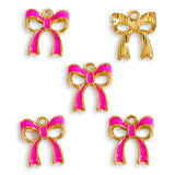 10pcs 15*13/20*17mm 7 colors Enamel Alloy bow Charm Earring Pendant DIY Keychain Necklace Jewelry Accessories W499