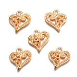 20pcs 6 Color hollow out heart shaped Charm for Necklace Keyring Pendant DIY Handmade Jewelry Accessories 15*14mm A02