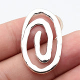 5pcs 37x22mm 2 Colors Antique Silver Color Kc Gold Color Hollow Hammered Swirl Pendant For DIY Jewelry Making