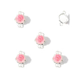 20Pcs Resin Roses 17.5*12mm Alloy Connectors Necklace Metal Chain Links Bracelet Jewelry Making DIY Decorative Gifts W564