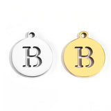 5pcs Stainless Steel Necklace Fashion Gold Color Initial Charms Metal Round A To Z Letters For Women Single Name Jewelry Gifts
