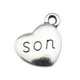 10pcs 15x18mm 3 Colors Antique Bronze Color Antique Silver Color Antique Gold Color Double Sided Son Heart Charms