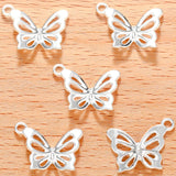 20pcs 6 Color butterfly Charms For Bracelets Necklace Pendant DIY Handmade Jewelry Making accessories 20*15mm D2133