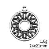 10pcs 24x21mm 3 Colors Antique Bronze Color Antique Silver Color Kc Gold Color Round Hollow Circle Earrings Charms