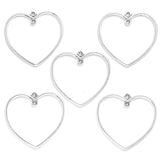 10pcs 5 Color Double hole Hollow heart shaped Charm for Necklace Keyring Pendant  DIY Handmade Jewelry Accessories 35*33mm A132