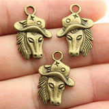 10pcs 23x16mm 2 Colors Antique Bronze Color Antique Silver Color Double Sided Cowboy Hat Horse Head Charms