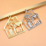 2pcs 59x52mm 2 Colors Antique Silver Color Gold Color Happy Home Charms For DIY Jewelry Making
