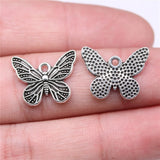 20pcs 13x18mm 2 Colors Antique Bronze Color Antique Silver Color Butterfly Charms For DIY Jewelry Making