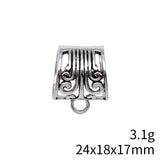 10pcs 24x18x17mm Antique Silver Color Flower Shaped Silk Scarf Buckle Accessories For DIY Jewelry Making Findings