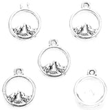 40pcs 4 Color mountain Charms Round Pendant For Bracelets Necklace Jewelry Making DIY Handmade Alloy Accessorie 14x11mm B1110