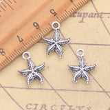 20 piezas dijes estrella de mar estrella de mar 17x13mm colgantes de Color plata antigua para hacer joyería tibetana hecha a mano DIY