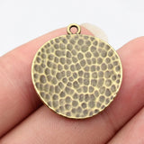 10pcs 30x26mm 5 Colors Hammered Twisted Design Round Charms For DIY Jewelry Making