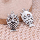 20pcs 24x15mm 2 Colors Antique Bronze Color Antique Silver Color Owl Charms For DIY Jewelry Making