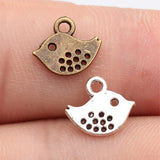 40pcs 11x9.8x1mm 2 Colors Antique Bronze Color Antique Silver Color Bird Charms For DIY Jewelry Making