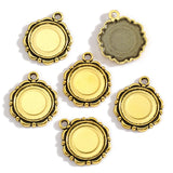 10pcs round Necklace Charm DIY Setting Cabochon Cameo Base Tray Bezel Blank Fit 14mm Cabochons Jewelry Making C96